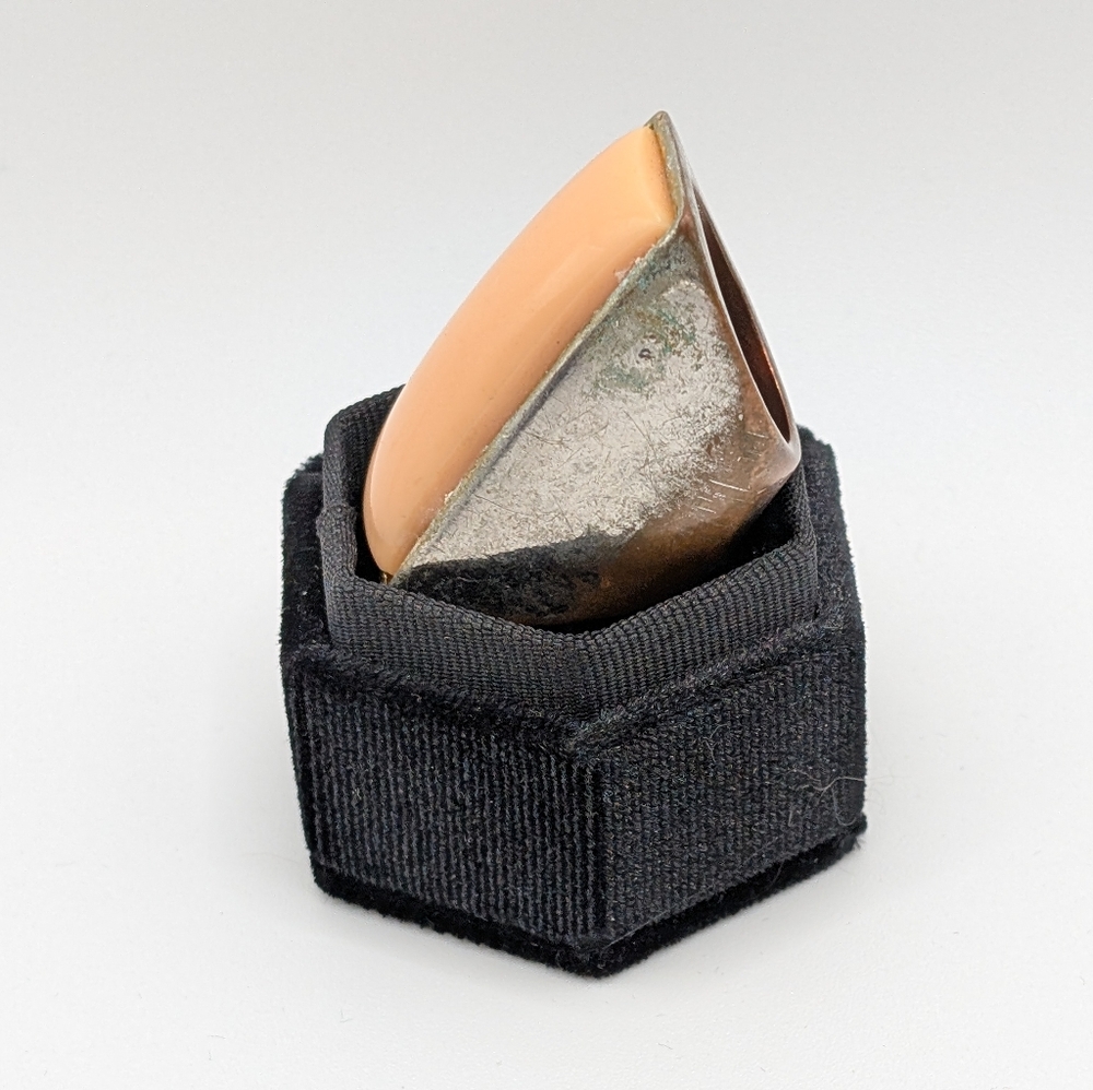 Aldo Silver Tone and Tan Statement Ring